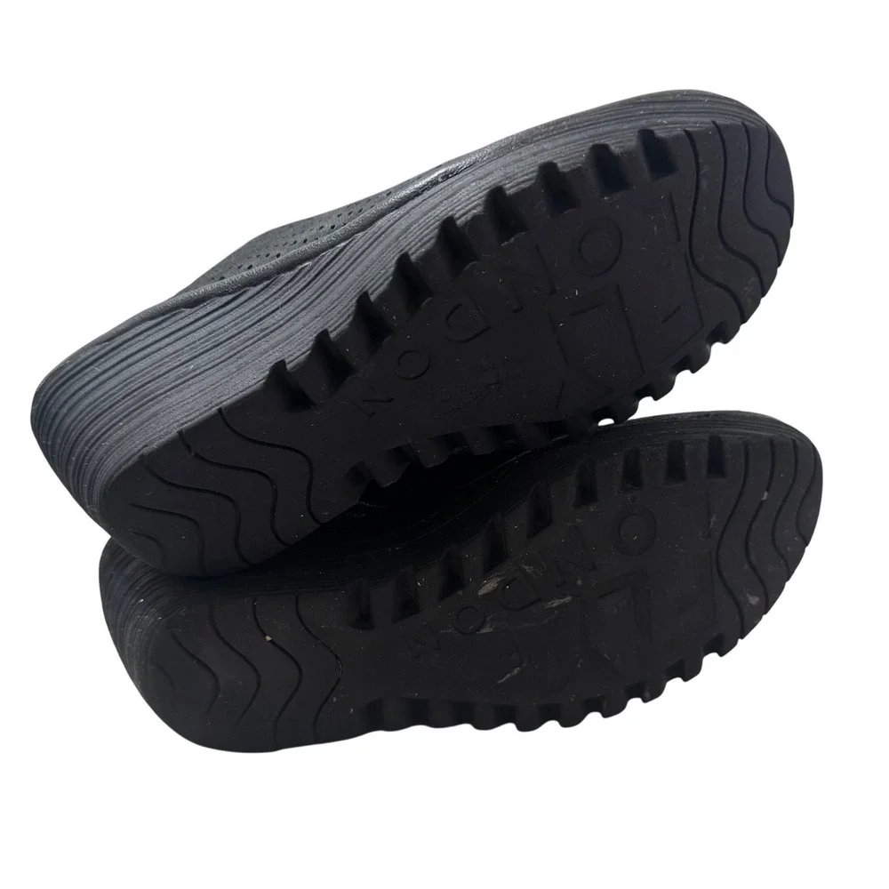 Fly London Yala Wedge Sandals  7 Black Good Perforated Suede P500376028